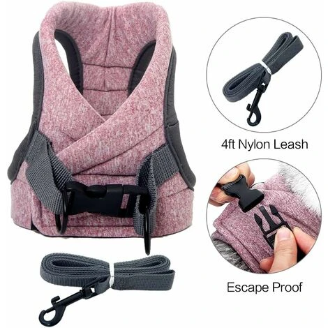 Pettorina E Guinzaglio Per Gatti Ultraleggeri Giacca Da Passeggio Per Gatti Da Corsa Morbida E Confortevole, A Prova Di Perdite, Adatta Per Cuccioli Di Coniglio (rosa, S) 4 Pettorina E Guinzaglio Per Gatti Ultraleggeri Giacca Da Passeggio Per Gatti Da Corsa Morbida E Confortevole, A Prova Di Perdite, Adatta Per Cuccioli Di Coniglio (rosa, S) - immagine 2