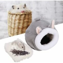 Gabbia Per Cuccia Per Animali Domestici, Inverno Cotone Caldo Casa Per Criceti Caldo Letto Per Piccoli Animali Scoiattolo Per Criceto Riccio(Grigio) -Cibi per gatti Italia 37096257 4