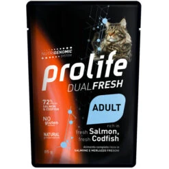 Prolife Dual Fresh Per Gatti Adult Da 85 Gr Salmone E Merluzzo
