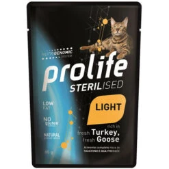 Prolife Sterilised Light Per Gatti Con Tacchino E Oca Da 85 Gr