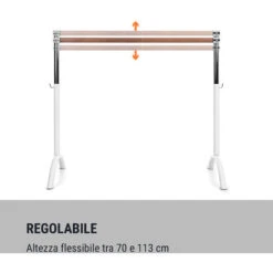 Klarfit Bar Lerina Sbarra Da Danza, Posizionamento Libero, 110x113 Cm 38mmØ Bianco -Cibi per gatti Italia 41444507 3