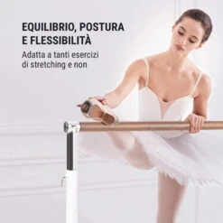 Klarfit Bar Lerina Sbarra Da Danza, Posizionamento Libero, 110x113 Cm 38mmØ Bianco -Cibi per gatti Italia 41444507 4