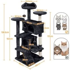 Yaheetech Tiragraffi Per Gatti Albero Tira Graffi Graffiatoio Sisal Naturale Giocattolo Giochi Gatto Elegante Con 2 Palle Antiribaltamento Nero 9 Yaheetech Tiragraffi Per Gatti Albero Tira Graffi Graffiatoio Sisal Naturale Giocattolo Giochi Gatto Elegante Con 2 Palle Antiribaltamento Nero -Cibi per gatti Italia 42260842 3