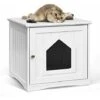 Cassetta Per Gatti, Cuccia Per Animali Domestici Da Giardino, Cuccia Per Gatto In Legno Da Giardino, Bianco, 51x48x46 Cm -Cibi per gatti Italia 45179428 1