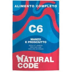 Natural Code Complete Per Gatti Adulti Da 70 Gr C6 - Manzo E Prosciutto