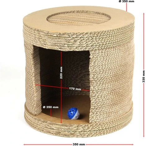 Nicchia Rotonda Per Gatti In Cartone Casetta Per Gatti Con Ingresso Tiragraffi Sistema A Incastro 5 Nicchia Rotonda Per Gatti In Cartone Casetta Per Gatti Con Ingresso Tiragraffi Sistema A Incastro - immagine 3