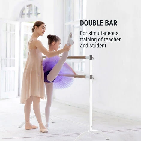 Klarfit Barre Anna Sbarra Da Danza Doppia, 110 X 113 Cm, 2 X 38mm Ø Bianco 4 Klarfit Barre Anna Sbarra Da Danza Doppia, 110 X 113 Cm, 2 X 38mm Ø Bianco - immagine 2