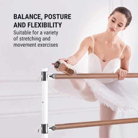 Klarfit Barre Anna Sbarra Da Danza Doppia, 110 X 113 Cm, 2 X 38mm Ø Bianco 6 Klarfit Barre Anna Sbarra Da Danza Doppia, 110 X 113 Cm, 2 X 38mm Ø Bianco - immagine 4