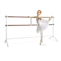 Klarfit Barre Marie Sbarra Da Danza Doppia, 220 X 113 Cm, 2 X 38mm Ø Bianco