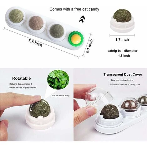 Kueatily Giocattolo Con Palla Di Erba Gatta, Giocattoli Rotanti Con Palla Di Erba Gatta Naturali Trattati Montati A Parete Giocattolo Per Massaggiagengive Leccate Di Gatti Con Palla Di Caramelle Solid 4 Kueatily Giocattolo Con Palla Di Erba Gatta, Giocattoli Rotanti Con Palla Di Erba Gatta Naturali Trattati Montati A Parete Giocattolo Per Massaggiagengive Leccate Di Gatti Con Palla Di Caramelle Solid - immagine 2
