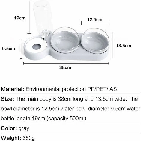 Kueatily Ciotola Per Gatti Doppia Sollevata, Ciotola Per Gatti Anti-vomito Con Inclinazione Di 15° Ciotola Per Animali Domestici 3 In 1 Per Stoccaggio Automatico Dell'Acqua, Disponibile Per Gatti E Cu 4 Kueatily Ciotola Per Gatti Doppia Sollevata, Ciotola Per Gatti Anti-vomito Con Inclinazione Di 15° Ciotola Per Animali Domestici 3 In 1 Per Stoccaggio Automatico Dell'Acqua, Disponibile Per Gatti E Cu - immagine 2