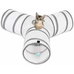 Kueatily Tunnel Di Gioco Per Gatti, Tunnel Di Coniglio Tunnel Per Animali Tunnel A 3 Vie Tubo Pieghevole Giocattolo Per Gatti Conigli, Cani, Animali Domestici