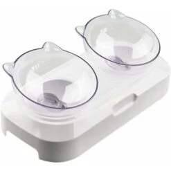 Kueatily Ciotola Per Gatti, Ciotola Per Gatti Elevata Per Animali Domestici Piattaforma Inclinata Di 15° Mangiatoia Per Gatti Doppio Angolo Regolabile In Altezza Perfetta Per Gatti E Cani Di Piccola T