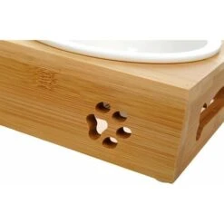 Kueatily Set Di Ciotole In Ceramica Tao King Cat Con Supporto In Bambù -Cibi per gatti Italia 47437949 3