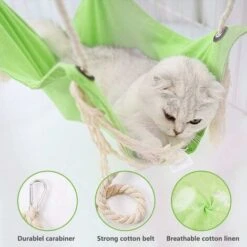 Kueatily Amaca Per Gatti Traspirante, Letto Sospeso Per Gatti Durevole Amaca Per Gatti Sospesa In Cotone E Lino Con Amaca Per Gatti/Gattino/Coniglio Fino A 7 Kg -Cibi per gatti Italia 47438136 2