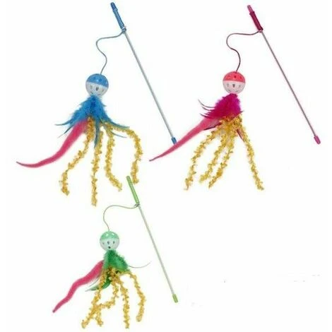 Gioco Canna Gioco Gatto Con Pallina E Piume 3 Gioco Canna Gioco Gatto Con Pallina E Piume