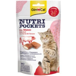 GimCat Nutri Pockets Per Gatti Da 60 Gr Manzo E Malto