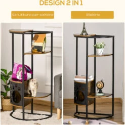 PawHut Palestra Per Gatti Multilivello Con Cuccia, Albero Per Gatti Adulti E Gattini Con Ripiani - Marrone 11 PawHut Palestra Per Gatti Multilivello Con Cuccia, Albero Per Gatti Adulti E Gattini Con Ripiani - Marrone -Cibi per gatti Italia 48390825 5