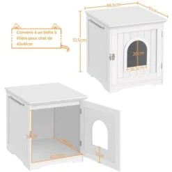 Yaheetech Casetta Per Gatti Cuccia In Legno Mobile Lettiera Per Animali Multiuso Armadietto Nido Per Gatti Cani Bianco -Cibi per gatti Italia 48889956 3