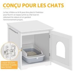 Yaheetech Casetta Per Gatti Cuccia In Legno Mobile Lettiera Per Animali Multiuso Armadietto Nido Per Gatti Cani Bianco -Cibi per gatti Italia 48889956 4