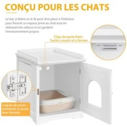 Yaheetech Casetta Per Gatti Cuccia In Legno Mobiletto Lettiera Per Animali Multiuso Armadietto Legno Nido Per Gatti Cani 48 X 53 X 57,5 Cm Bianco -Cibi per gatti Italia 48889957 4