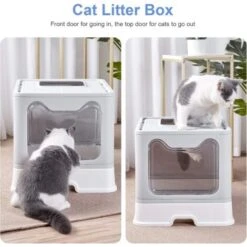 Lettiera Toilette Per Gatto Chiusa Cassetta Pieghevole Grande Con Cassetto, Adatto A Gatti Peso A 10kg 8 Lettiera Toilette Per Gatto Chiusa Cassetta Pieghevole Grande Con Cassetto, Adatto A Gatti Peso A 10kg -Cibi per gatti Italia 49765972 2
