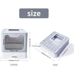 Lettiera Toilette Per Gatto Chiusa Cassetta Pieghevole Grande Con Cassetto, Adatto A Gatti Peso A 10kg 9 Lettiera Toilette Per Gatto Chiusa Cassetta Pieghevole Grande Con Cassetto, Adatto A Gatti Peso A 10kg -Cibi per gatti Italia 49765972 3