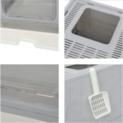 Lettiera Toilette Per Gatto Chiusa Cassetta Pieghevole Grande Con Cassetto, Adatto A Gatti Peso A 10kg 10 Lettiera Toilette Per Gatto Chiusa Cassetta Pieghevole Grande Con Cassetto, Adatto A Gatti Peso A 10kg -Cibi per gatti Italia 49765972 4