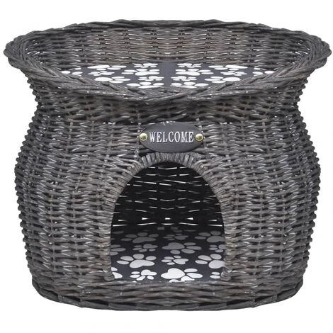 Casetta/Lettino/Albero Tiragraffi In Salice Con Cuscino 4 Casetta/Lettino/Albero Tiragraffi In Salice Con Cuscino - immagine 2