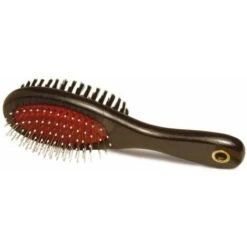 Record Spazzola Doppia In Legno Con Setole Sintetiche E In Metallo Salva Pelo Per Cani E Gatti: Spazzola Media