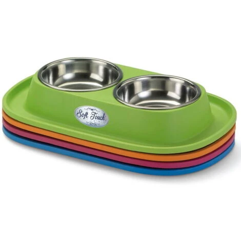 Record Ciotola Doppia In Acciaio Con Portaciotola Antiformiche In Gomma Antiscivolo Per Cani E Gatti 4 Record Ciotola Doppia In Acciaio Con Portaciotola Antiformiche In Gomma Antiscivolo Per Cani E Gatti - immagine 2