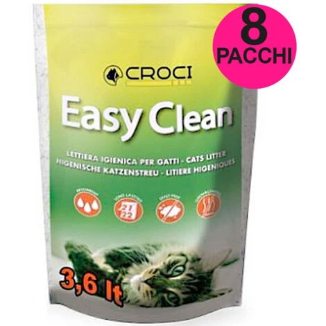 Croci Lettiera Easy Clean 8 Anti Odore Confezioni Da 3,6 Litri Cad. 3 Croci Lettiera Easy Clean 8 Anti Odore Confezioni Da 3,6 Litri Cad.