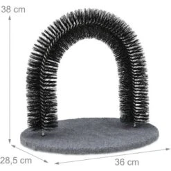 Relaxdays Arco Massaggiatore Per Gatti, Con Erba Gatta, Spazzola Massaggiante, Cura Del Pelo, Nero -Cibi per gatti Italia 51971745 4
