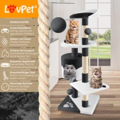 KESSER® Palo Tiragraffi Per Gatti Albero Per Gatti, Torre Per Arrampicarsi, Con Tronchi In Sisal, Tana, Con Grotta, Palline, Sisal E Corda Per Giocare, Altezza 112 Cm, Con Tante Opzioni Di Gioco E Coc 8 KESSER® Palo Tiragraffi Per Gatti Albero Per Gatti, Torre Per Arrampicarsi, Con Tronchi In Sisal, Tana, Con Grotta, Palline, Sisal E Corda Per Giocare, Altezza 112 Cm, Con Tante Opzioni Di Gioco E Coc -Cibi per gatti Italia 51985395 2