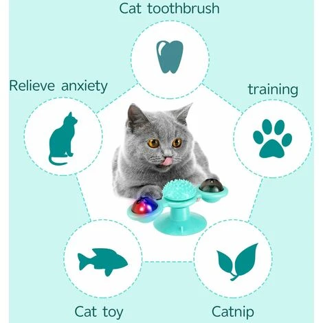 Giradischi Giocattolo Per Gatti A Mulino A Vento Con Erba Gatta E Palla LED Giocattolo Interattivo Per Massaggi Per Gatti E Gattini 5 Giradischi Giocattolo Per Gatti A Mulino A Vento Con Erba Gatta E Palla LED Giocattolo Interattivo Per Massaggi Per Gatti E Gattini - immagine 3