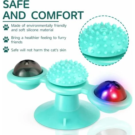 Giradischi Giocattolo Per Gatti A Mulino A Vento Con Erba Gatta E Palla LED Giocattolo Interattivo Per Massaggi Per Gatti E Gattini 7 Giradischi Giocattolo Per Gatti A Mulino A Vento Con Erba Gatta E Palla LED Giocattolo Interattivo Per Massaggi Per Gatti E Gattini - immagine 5