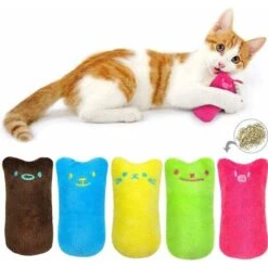 Giocattolo Per Gatti, Giocattoli Per Gatti Da Interno, Gatto In Peluche, Giocattoli Con Catnip-5PCS, Adatto Per Giocattoli Da Masticare Per Gatti Da Interni E Giocattoli Per La Pulizia Dei Denti Set D