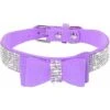 Collare Per Cani Con Strass, Lucido, Morbido Camoscio, Per Cani E Gatti (taglia XS, Viola) -Cibi per gatti Italia 52011277 1