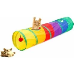 Cat Play Tunnel Pieghevole Lettino Per Gatti/Conigli/Cane Con 2 Canali Perfetto Per Fare Gli Esercizi E Soddisfare La Curiosità Al Gatto