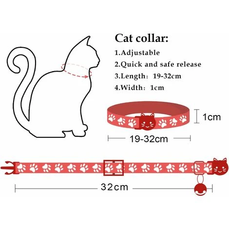 LangRay 6X Collare Per Cuccioli Di Gattini Regolabile Riflettente Anti Strangolamento Con Campanello E Fibbia Di Sicurezza, Simpatica Fornitura Di Animali Multicolori (A6) 4 LangRay 6X Collare Per Cuccioli Di Gattini Regolabile Riflettente Anti Strangolamento Con Campanello E Fibbia Di Sicurezza, Simpatica Fornitura Di Animali Multicolori (A6) - immagine 2