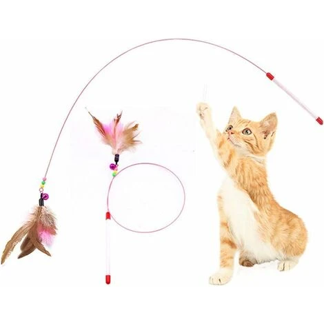 LangRay Cat Feather Toy Pets Training Tease Interactive Toy Kitten Chaser Per Esercizio Di Gioco Divertente 4 LangRay Cat Feather Toy Pets Training Tease Interactive Toy Kitten Chaser Per Esercizio Di Gioco Divertente - immagine 2