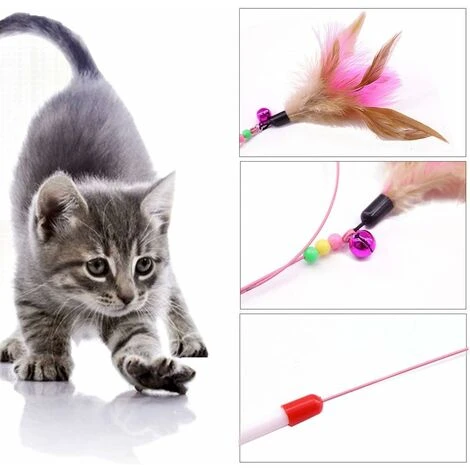 LangRay Cat Feather Toy Pets Training Tease Interactive Toy Kitten Chaser Per Esercizio Di Gioco Divertente 5 LangRay Cat Feather Toy Pets Training Tease Interactive Toy Kitten Chaser Per Esercizio Di Gioco Divertente - immagine 3