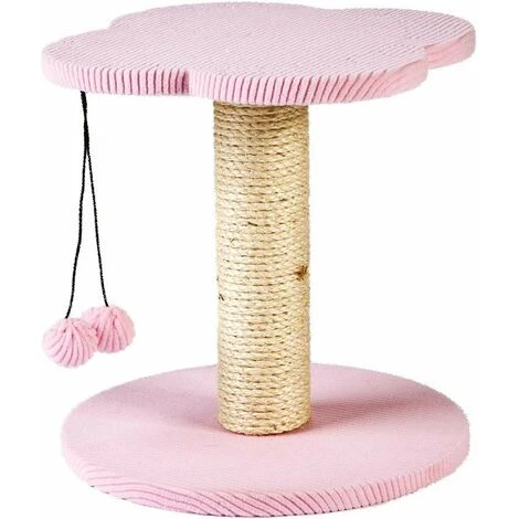 Ferribiella Tiragraffi Fiorellino A Colonna Con Gioco Pendente Per Gatti - Rosa 3 Ferribiella Tiragraffi Fiorellino A Colonna Con Gioco Pendente Per Gatti - Rosa