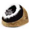 Todeco Grotta Per Animali Ripieni, Casa Di Gatto - Materiale: Spugna Morbida - Accessori: (1x) Cuscino Rimovibile - 48 X 43 X 32 Cm, Marrone -Cibi per gatti Italia 54376739 1