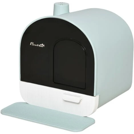 PawHut Lettiera Per Gatti Chiusa Con Filtri, Paletta E Vassoio Removibile, Struttura In PP, 43x44x47cm, Verde 3 PawHut Lettiera Per Gatti Chiusa Con Filtri, Paletta E Vassoio Removibile, Struttura In PP, 43x44x47cm, Verde