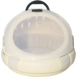 PawHut Trasportino Cuccia Per Gatti Rotondo Con Peluche Interno E Fermo, Φ41x35.2cm, Beige