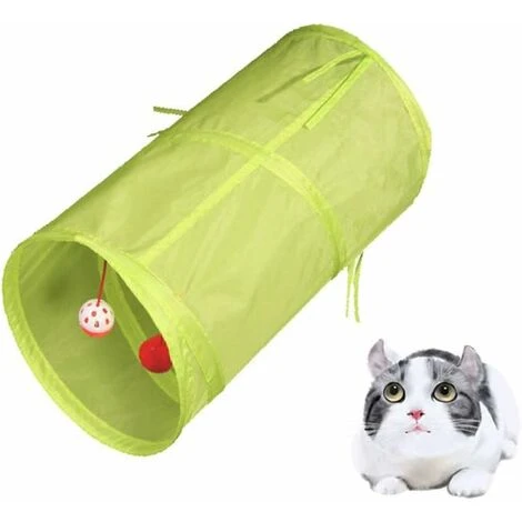 SOEKAVIA Tunnel Per Gatti, Pieghevole, Leggero, A 5 Vie, Con Pompon E Campanelle, Giocattolo Interattivo Per Gattini, Coniglietti, Cuccioli, Furetti, Porcellini D'India, Verde Fluorescente 4 SOEKAVIA Tunnel Per Gatti, Pieghevole, Leggero, A 5 Vie, Con Pompon E Campanelle, Giocattolo Interattivo Per Gattini, Coniglietti, Cuccioli, Furetti, Porcellini D'India, Verde Fluorescente - immagine 2