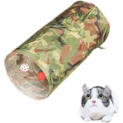 SOEKAVIA Tunnel Per Gatti, Pieghevole, Leggero, A 5 Vie, Con Pompon E Campanelle, Giocattolo Interattivo Per Gattini, Coniglietti, Cuccioli, Furetti, Porcellini D'India, Camuffare 4 SOEKAVIA Tunnel Per Gatti, Pieghevole, Leggero, A 5 Vie, Con Pompon E Campanelle, Giocattolo Interattivo Per Gattini, Coniglietti, Cuccioli, Furetti, Porcellini D'India, Camuffare - immagine 2