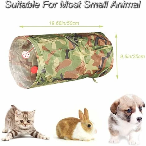 SOEKAVIA Tunnel Per Gatti, Pieghevole, Leggero, A 5 Vie, Con Pompon E Campanelle, Giocattolo Interattivo Per Gattini, Coniglietti, Cuccioli, Furetti, Porcellini D'India, Camuffare 5 SOEKAVIA Tunnel Per Gatti, Pieghevole, Leggero, A 5 Vie, Con Pompon E Campanelle, Giocattolo Interattivo Per Gattini, Coniglietti, Cuccioli, Furetti, Porcellini D'India, Camuffare - immagine 3
