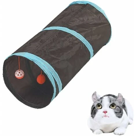 SOEKAVIA Tunnel Per Gatti, Pieghevole, Leggero, A 5 Vie, Con Pompon E Campanelle, Giocattolo Interattivo Per Gattini, Coniglietti, Cuccioli, Furetti, Porcellini D'India, Nero Scuro 4 SOEKAVIA Tunnel Per Gatti, Pieghevole, Leggero, A 5 Vie, Con Pompon E Campanelle, Giocattolo Interattivo Per Gattini, Coniglietti, Cuccioli, Furetti, Porcellini D'India, Nero Scuro - immagine 2